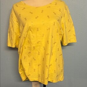 Christopher& Banks pineapple shirt Petite XL